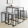 SoBuy OGT15-HG, Bar Set-1 Bar Table and 4 Stools, Home Kitchen Breakfast Bar Set Furniture Dining Set, Grey