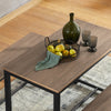 SoBuy OGT25-N, Dining Set - Dining Table and 2 Benches, Modern Industrial Design 3 Pieces Dining Room Furniture, Wood