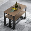 SoBuy OGT25-N, Dining Set - Dining Table and 2 Benches, Modern Industrial Design 3 Pieces Dining Room Furniture, Wood