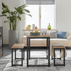 SoBuy OGT25-N, Dining Set - Dining Table and 2 Benches, Modern Industrial Design 3 Pieces Dining Room Furniture, Wood