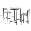 SoBuy OGT27-HG, Bar Set-1 Bar Table and 2 Stools, 3 Pieces Home Kitchen Breakfast Bar Set Furniture Dining Set, Grey