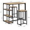 SoBuy OGT43-F, Home Kitchen Breakfast Bar Set Furniture Dining Set, Brown