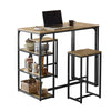 SoBuy OGT43-F, Home Kitchen Breakfast Bar Set Furniture Dining Set, Brown