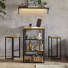 SoBuy OGT43-F, Home Kitchen Breakfast Bar Set Furniture Dining Set, Brown
