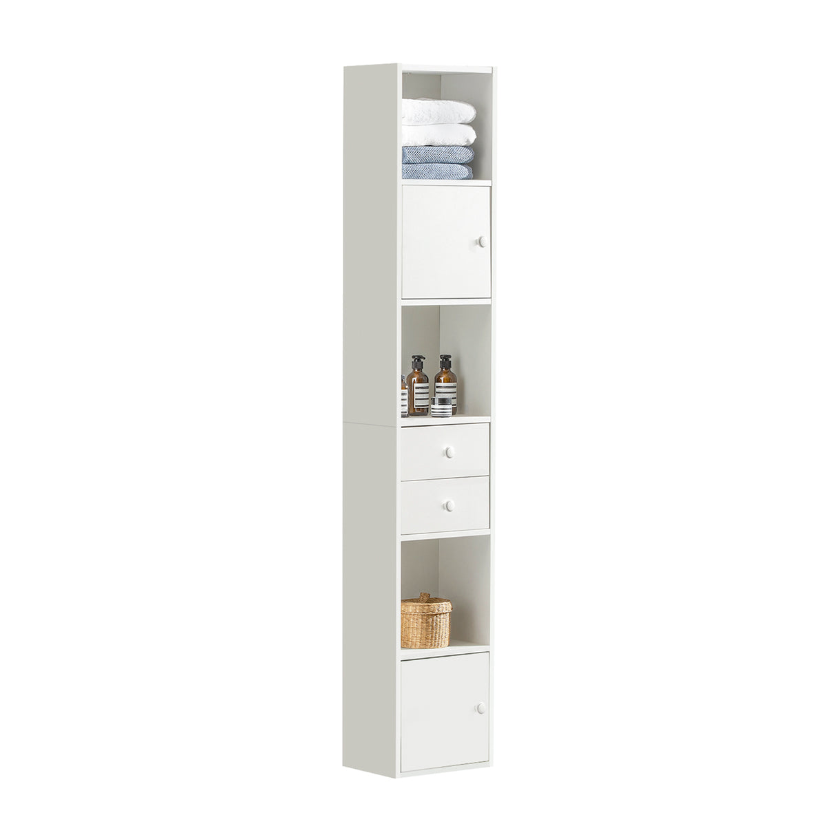 SoBuy STR10-W, Bathroom Tall Cabinet Bathroom Shelf Bathroom Storage Cabinet, White
