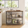 SoBuy SVW18-F, Serving Trolley Kitchen Trolley Cart Mobile Kitchen Shelf Kitchen Storage Trolley with 5 Shelves, Brown-clearance