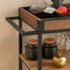 SoBuy SVW19-N, 3 Tiers Kitchen Trolley Serving Trolley with Wine Rack and Removable Tray, Wood-clearance
