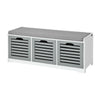 SoBuy FSR23-HG, Storage Bench with 3 Drawers & Padded Seat Cushion, Hallway Bench Shoe Cabinet Shoe Bench, Grey