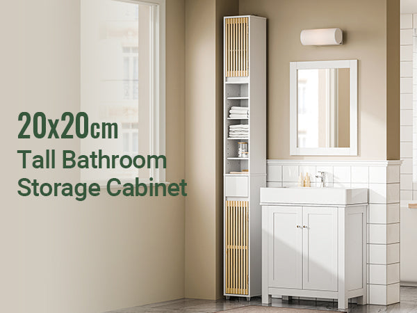 The Slim 20×20×180cm Bathroom Tall Cabinet — Small Footprint, Big Storage