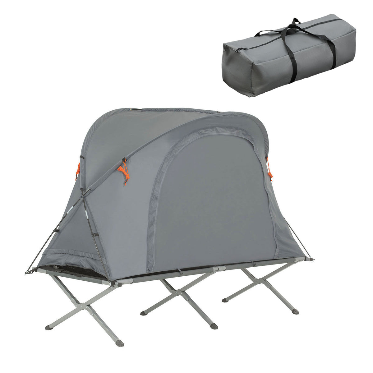 SoBuy OGS60-HG, 1 Person Camping Bed Foldable Camping Tent with Bed, Mattress, Sleeping Bag and Carrying Bag, Grey