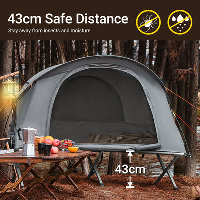 SoBuy OGS60-HG, 1 Person Camping Bed Foldable Camping Tent with Bed, Mattress, Sleeping Bag and Carrying Bag, Grey