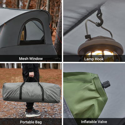 SoBuy OGS60-HG, 1 Person Camping Bed Foldable Camping Tent with Bed, Mattress, Sleeping Bag and Carrying Bag, Grey