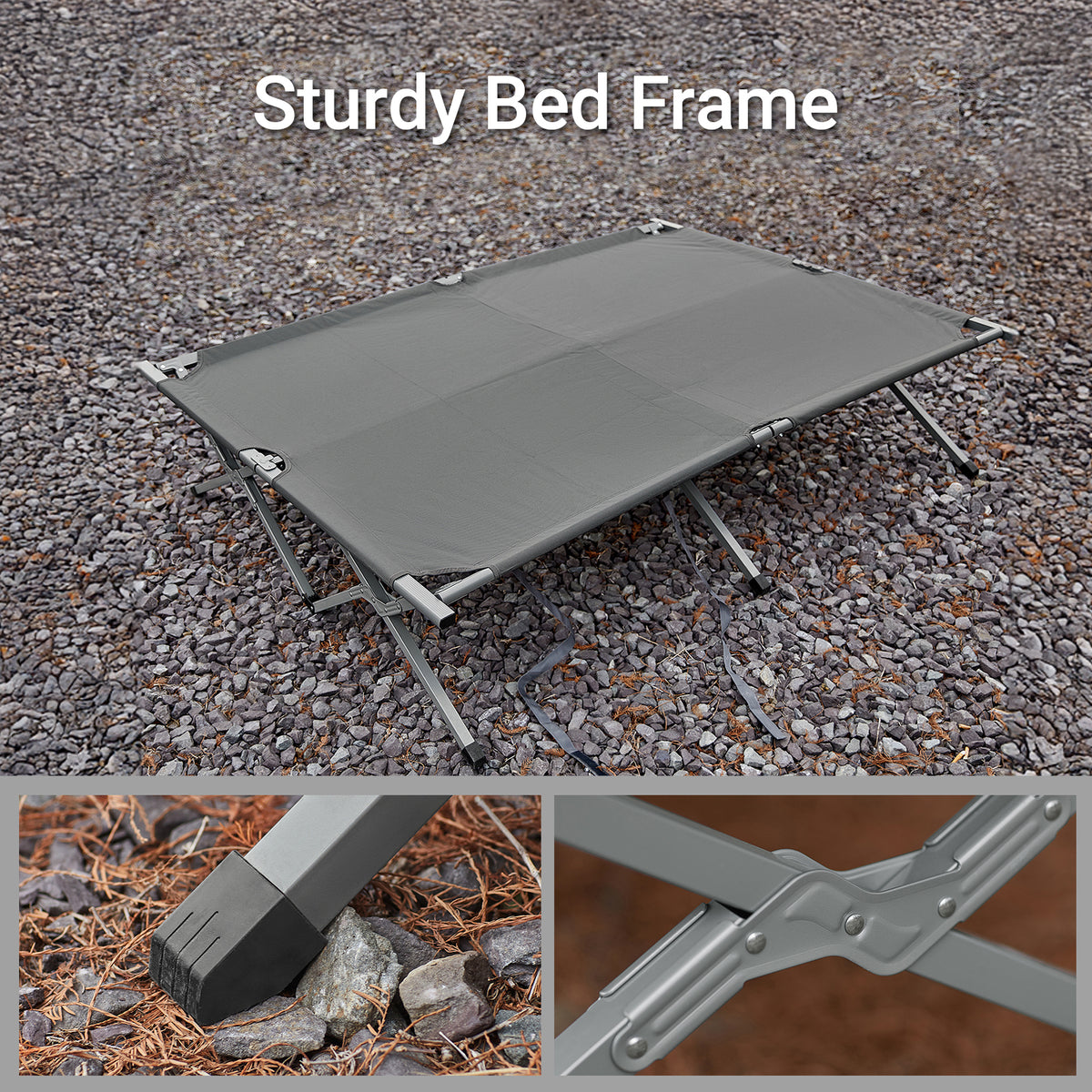 SoBuy OGS60-L-HG, 2 Person Camping Bed Foldable Camping Tent with Bed, Mattress, Sleeping Bag and Carrying Bag, Grey