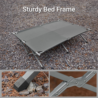 SoBuy OGS60-L-HG, 2 Person Camping Bed Foldable Camping Tent with Bed, Mattress, Sleeping Bag and Carrying Bag, Grey