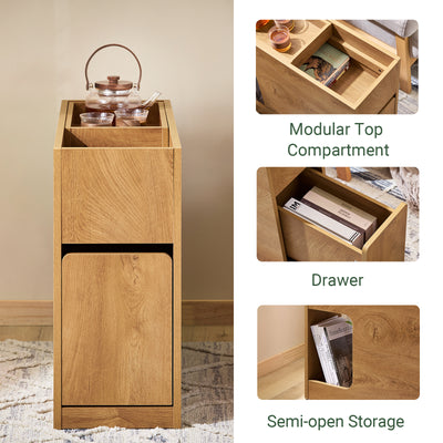 SoBuy FBT158-N Slim Sofa Side Table with Removable Tray & Drawer – 25cm Wide, Living Room & Bedroom End Table, Wood