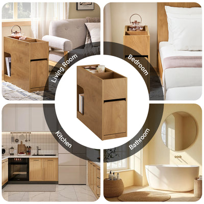 SoBuy FBT158-N Slim Sofa Side Table with Removable Tray & Drawer – 25cm Wide, Living Room & Bedroom End Table, Wood