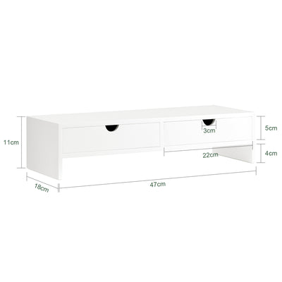 SoBuy BBF02-W, Monitor Stand Computer Screen Monitor Riser Desk Organizer, White