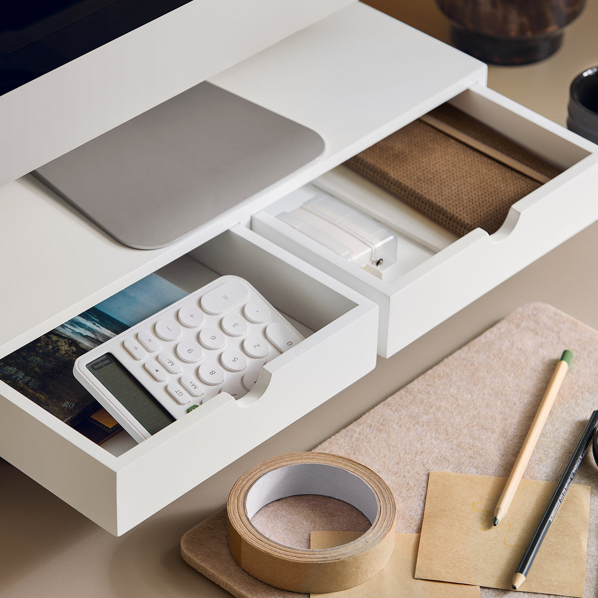 SoBuy BBF02-W, Monitor Stand Computer Screen Monitor Riser Desk Organizer, White