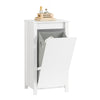 SoBuy BZR100-W, Laundry Cabinet Chest Bathroom Storage Cabinet with Laundry Basket