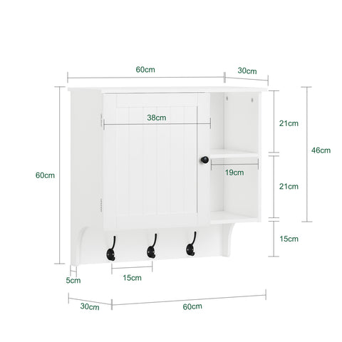 SoBuy BZR103-W, Bathroom Wall Cabinet Medicine Cabinet Wall Storage Cabinet Cupboard