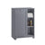SoBuy BZR105-DG, Laundry Cabinet Chest Bathroom Storage Cabinet with Laundry Basket and 3 Storage Compartments, Grey