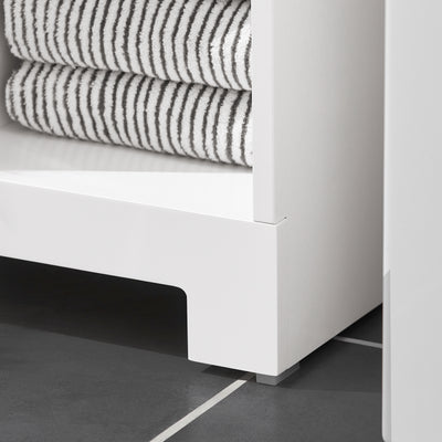 SoBuy BZR105-W, Laundry Cabinet Chest Bathroom Storage Cabinet with Laundry Basket, White