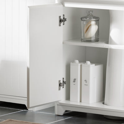 SoBuy BZR108-II-W, Under Sink Cabinet Bathroom Vanity Unit Bathroom Storage Cabinet with 2 Doors, Suitable for Pedestal Sinks, White