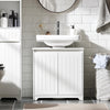 SoBuy BZR108-II-W, Under Sink Cabinet Bathroom Vanity Unit Bathroom Storage Cabinet with 2 Doors, Suitable for Pedestal Sinks