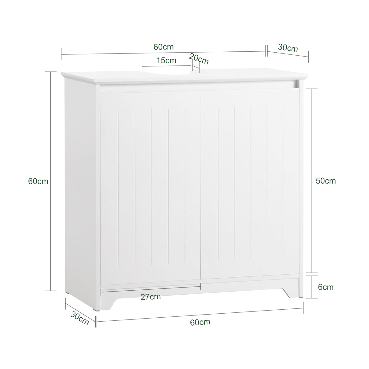 SoBuy BZR108-W, Under Sink Cabinet Bathroom Vanity Unit Storage Cabinet, White