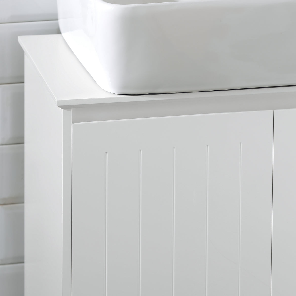 SoBuy BZR108-W, Under Sink Cabinet Bathroom Vanity Unit Storage Cabinet, White