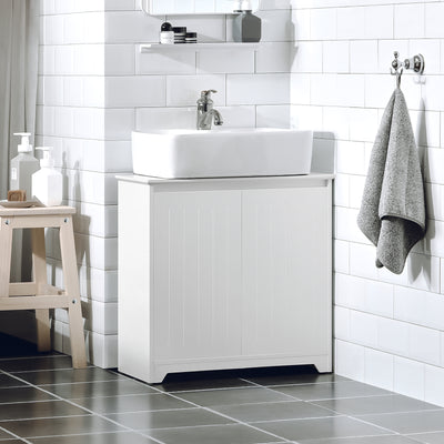 SoBuy BZR108-W, Under Sink Cabinet Bathroom Vanity Unit Storage Cabinet, White
