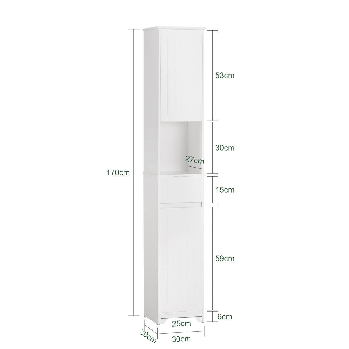 SoBuy BZR109-W, Bathroom Tall Cabinet Cupboard Storage Cabinet, White