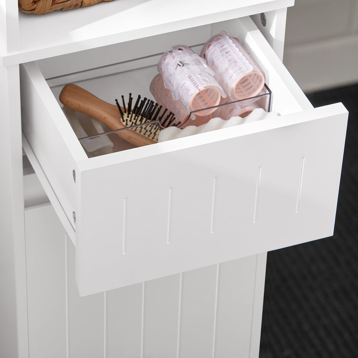 SoBuy BZR109-W, Bathroom Tall Cabinet Cupboard Storage Cabinet, White