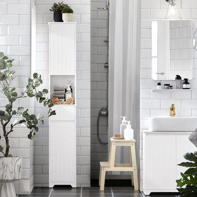 SoBuy BZR109-W, Bathroom Tall Cabinet Cupboard Storage Cabinet, White