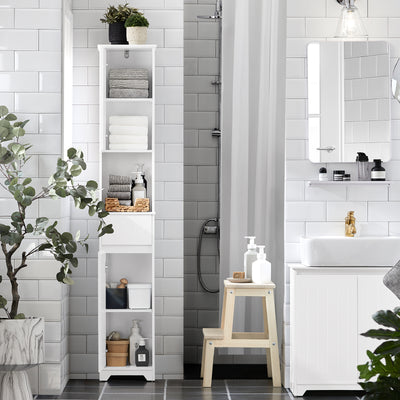 SoBuy BZR109-W, Bathroom Tall Cabinet Cupboard Storage Cabinet, White