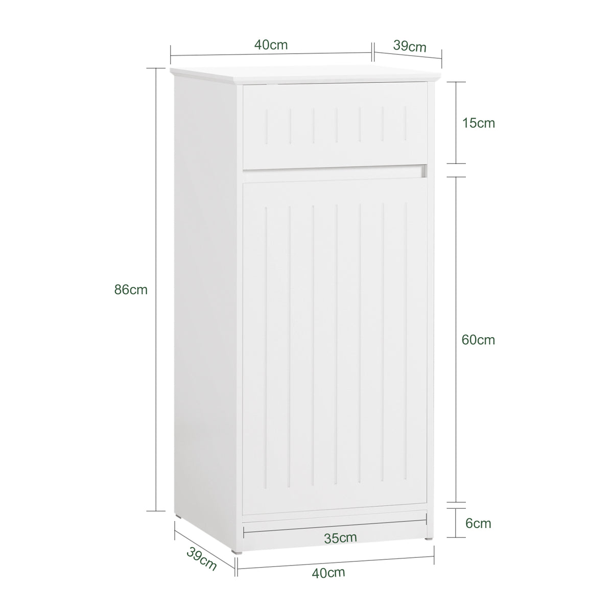 SoBuy BZR110-W, Laundry Cabinet Laundry Chest Bathroom Storage Cabinet, White