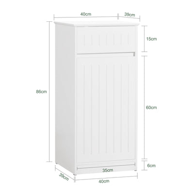 SoBuy BZR110-W, Laundry Cabinet Laundry Chest Bathroom Storage Cabinet, White