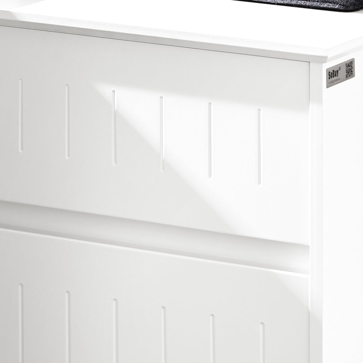 SoBuy BZR110-W, Laundry Cabinet Laundry Chest Bathroom Storage Cabinet, White
