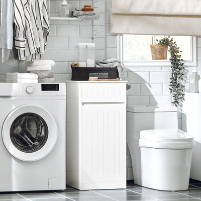 SoBuy BZR110-W, Laundry Cabinet Laundry Chest Bathroom Storage Cabinet, White