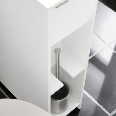 SoBuy BZR111-W, Narrow Bathroom Cabinet Storage Cabinet Toilet Paper Roll Holder, White