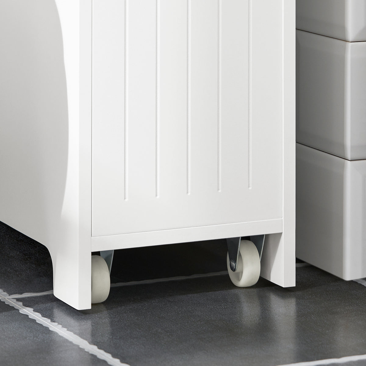 SoBuy BZR111-W, Narrow Bathroom Cabinet Storage Cabinet Toilet Paper Roll Holder, White