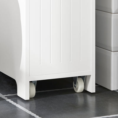 SoBuy BZR111-W, Narrow Bathroom Cabinet Storage Cabinet Toilet Paper Roll Holder, White
