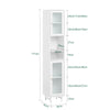 SoBuy BZR118-W, Bathroom Tall Cabinet Tall Cupboard Storage Cabinet with 2 Glass Doors
