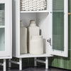SoBuy BZR118-W, Bathroom Tall Cabinet Tall Cupboard Storage Cabinet with 2 Glass Doors