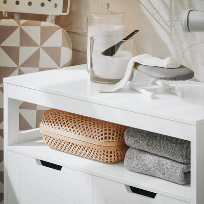 SoBuy BZR121-W, Bathroom Cabinet Bathroom Storage Cabinet Cupboard with 2 Doors, White