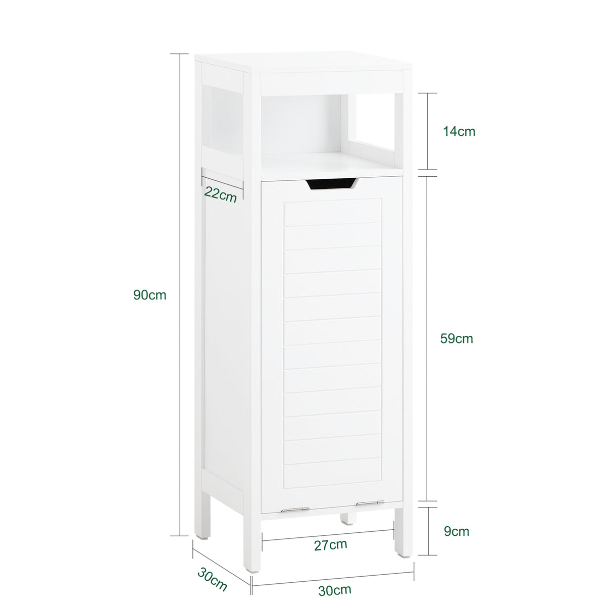 SoBuy BZR122-W, Bathroom Laundry Cabinet Bathroom Storage Cabinet with Laundry Basket, White