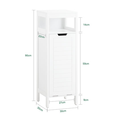 SoBuy BZR122-W, Bathroom Laundry Cabinet Bathroom Storage Cabinet with Laundry Basket, White