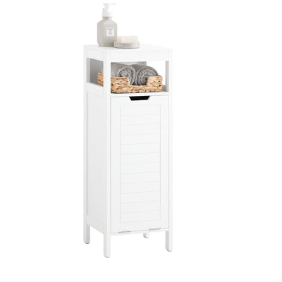 SoBuy BZR122-W, Bathroom Laundry Cabinet Bathroom Storage Cabinet with Laundry Basket, White