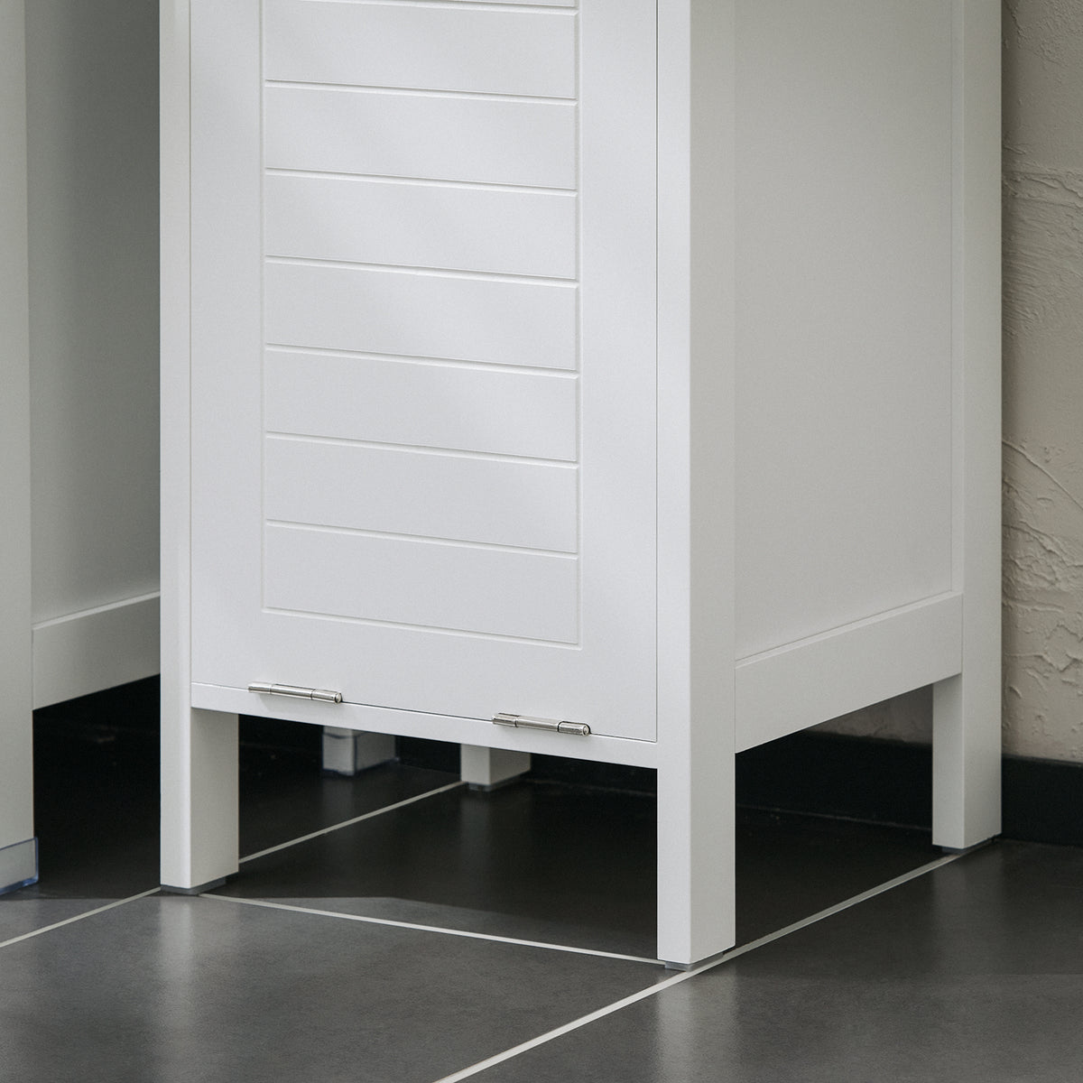 SoBuy BZR122-W, Bathroom Laundry Cabinet Bathroom Storage Cabinet with Laundry Basket, White