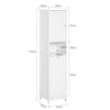 SoBuy BZR124-W, Bathroom Tall Cabinet Cupboard Storage Cabinet with Laundry Basket